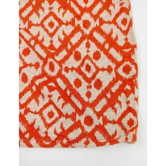 Lucky Brand Womens Top Medium Orange Ikat Print Halter Crochet Trim Boho Summer - Picture 7 of 9